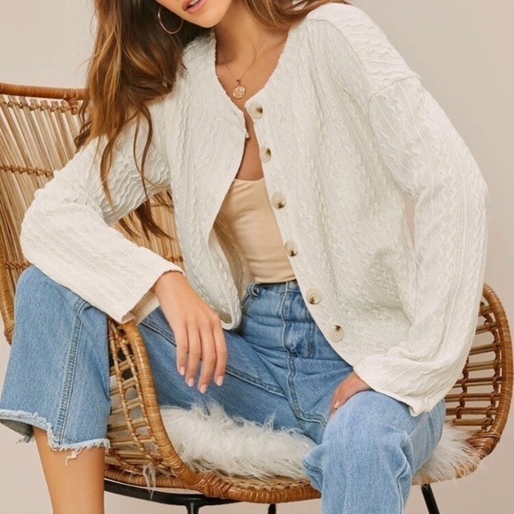 women’s Drop shoulder button up cardigan - Picture 1 of 6